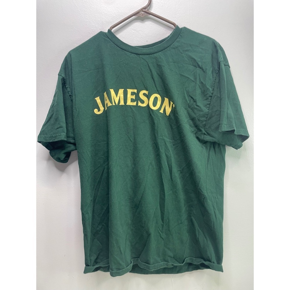 Jameson Irish Whiskey Green Graphic Print T Shirt Men's Large Cotton